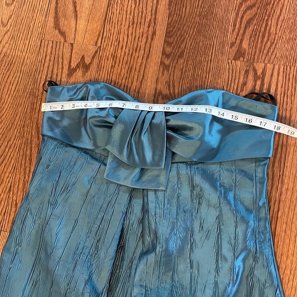 JUMP APPAREL Junior formal mini dress strapless bow / crinkle / balloon hem 13 - Picture 10 of 12